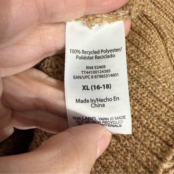 Time and Tru tan knit crewneck sweater size XL - Picture 8 of 8
